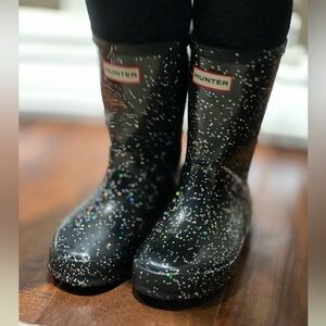 Children’s Hunter Black Sparkle Rain & Snow Boots